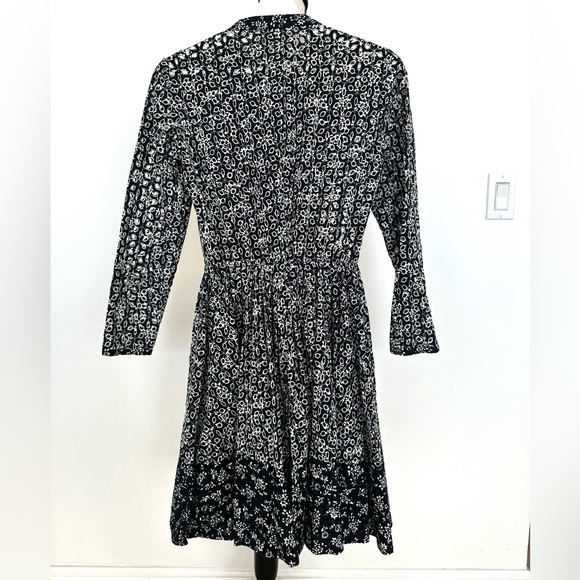 Maje Rayana Pleated Floral Lace Dress In Night - Picture 9 of 11